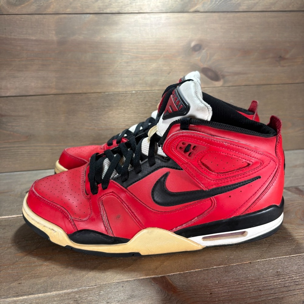 Nike Air Flight Falcon Mens size 10.5 shoes Red Leather Basketball sneakers
